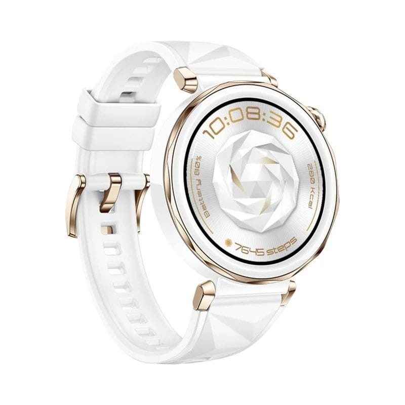 Ecran de Huawei Watch GT5 Pro 42mm GPS Fluoroélastomère Bracelet Blanc - Montre intelligente
