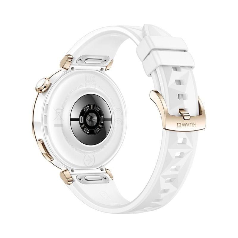 Arrière de Huawei Watch GT5 Pro 42mm GPS Fluoroélastomère Bracelet Blanc - Montre intelligente