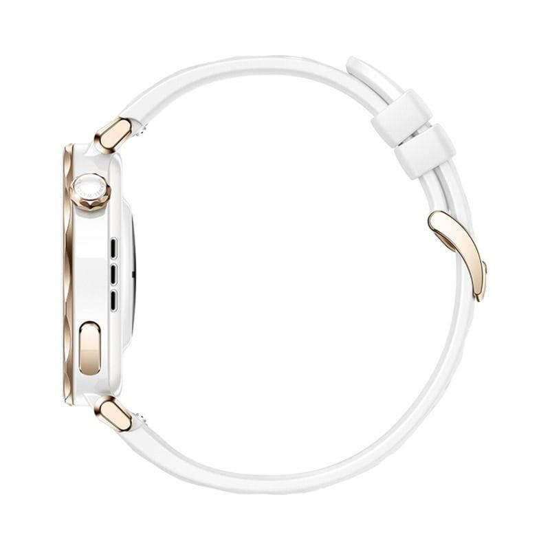 Latérale droite de Huawei Watch GT5 Pro 42mm GPS Fluoroélastomère Bracelet Blanc - Montre intelligente