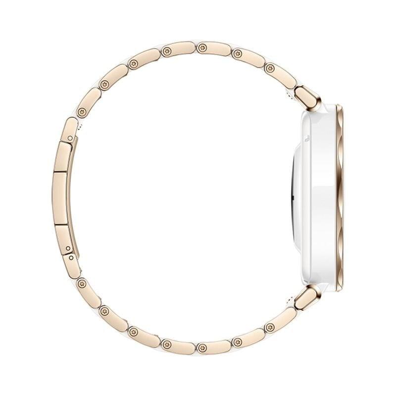 Lateral izquierdo de Huawei Watch GT5 Pro 42mm GPS Correa Cerámica Blanco - Reloj Inteligente