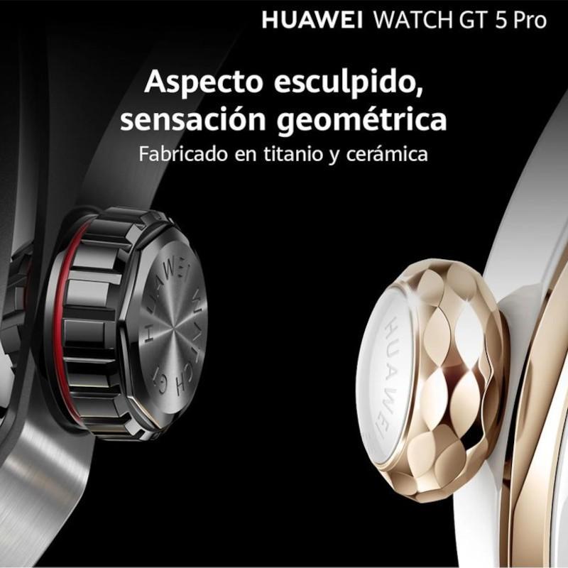 Puissant de Huawei Watch GT5 Pro 46 mm GPS Bracelet Fluoroélastomère Noir - Montre Intelligente
