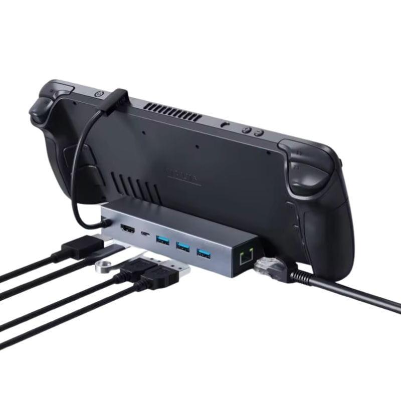 Detalle de los puertos y conexiones del Hub 6 en 1 1000M 