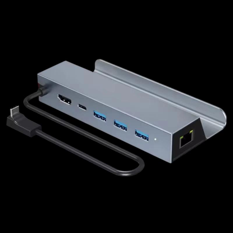 Hub 6 en 1 con 4K HDMI + PD 100W + USB 3.0*3 + RJ45 Ethernet 1000M