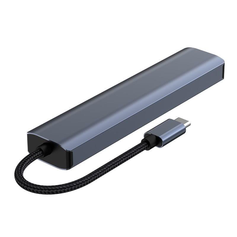 Frontal de Hub 2210 6 en 1 USB Tipo-C a USB 3.2/HDMI/USB Tipo C Negro
