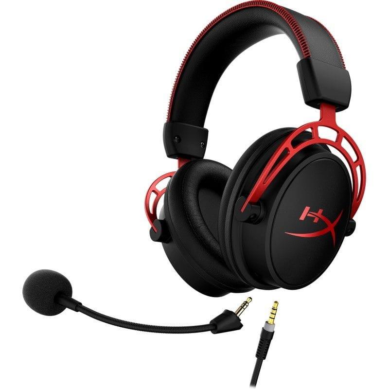 HP HyperX Cloud Alpha Black/Red - Casque de jeu avec microphone détachable