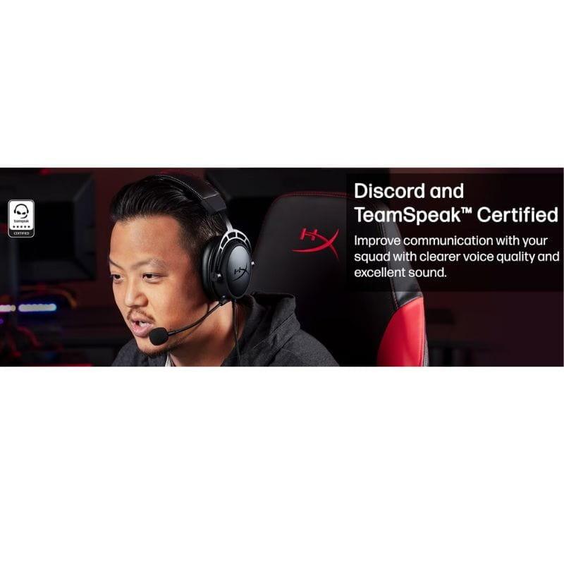 HP HyperX Cloud Alpha Black/Red - Casque de jeu certifié Discord et TeamSepeak