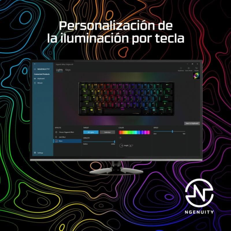 Personnalisation du Clavier mécanique HyperX Alloy Origins 60 HX Red avec HyperX NGENUITY