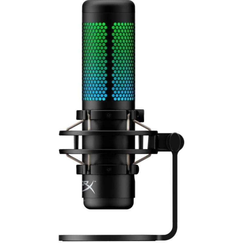 Côté du Microphone pour PC HyperX QuadCast S Noir