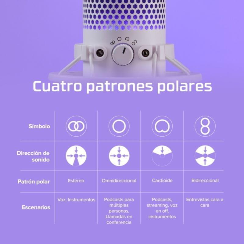 Microphone pour PC HyperX QuadCast S Noir avec bouton de sourdine