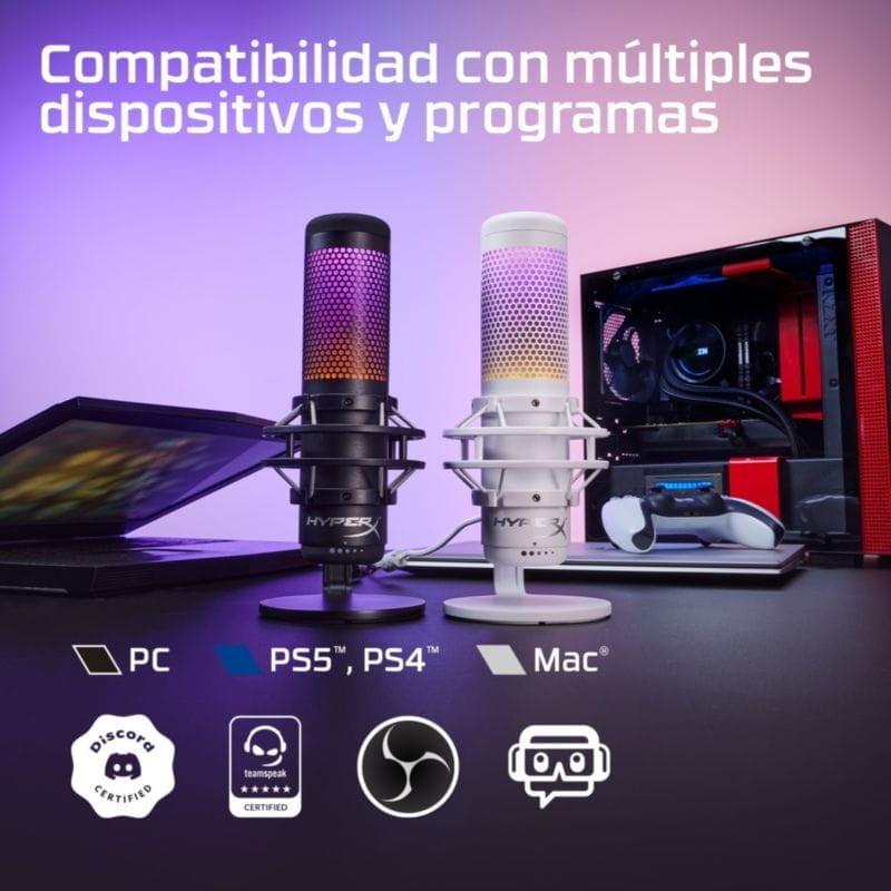 Spécifications du Microphone pour PC HyperX QuadCast S Noir