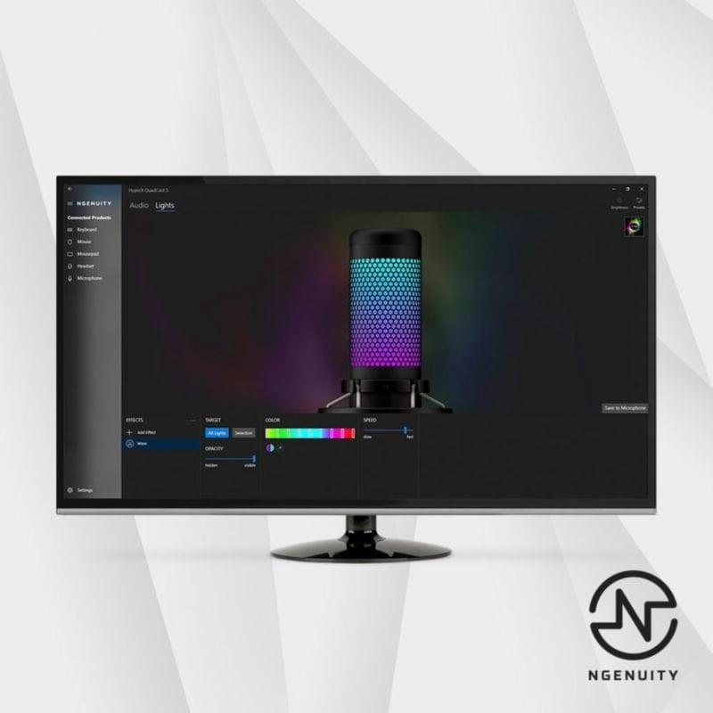 Microphone pour PC HyperX QuadCast S Noir avec indicateurs LED