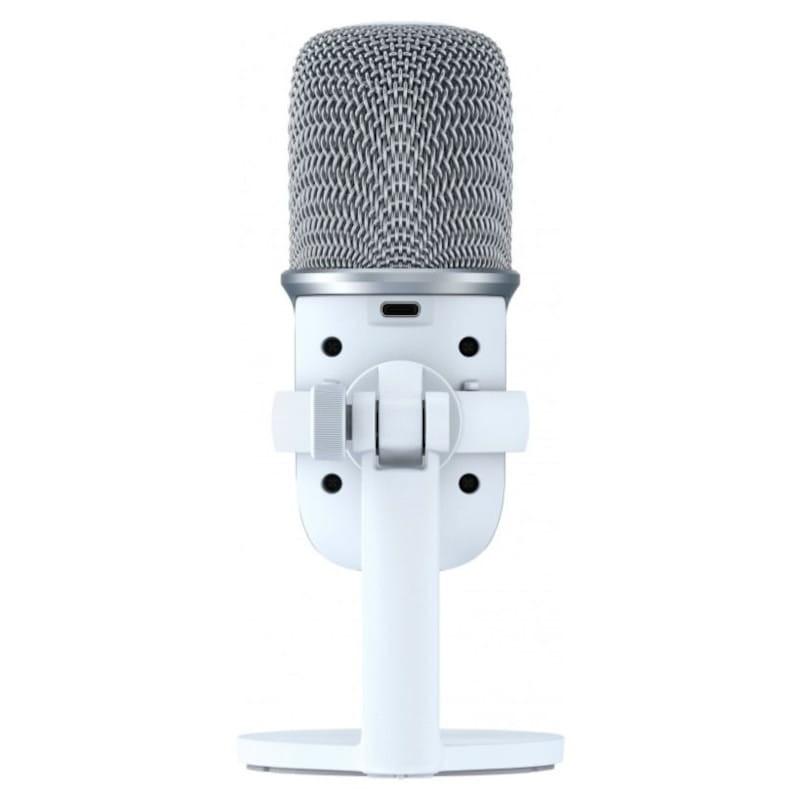 Vue avant et arrière du Microphone de Jeu HyperX SoloCast USB Blanc