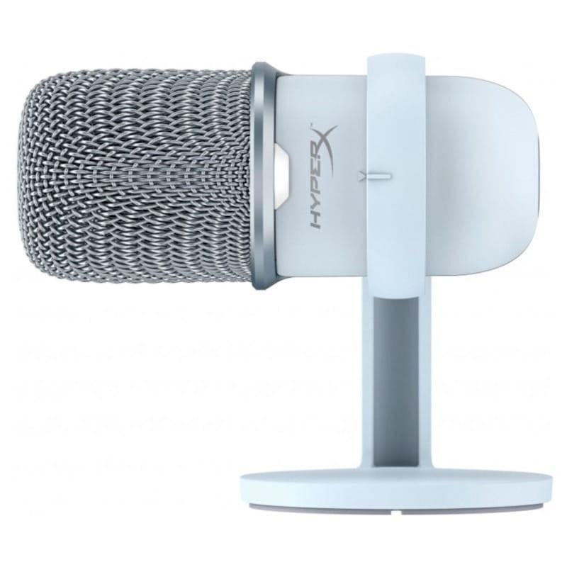 Détail du Microphone de Jeu HyperX SoloCast USB Blanc tourné
