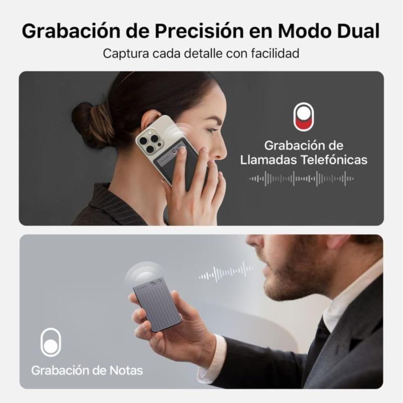 Grabadora de Voz con IA PLAUD Note Negro con modo dual