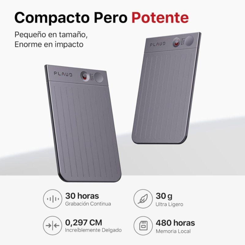 Especificaciones de la Grabadora de Voz con IA PLAUD Note Negro 64GB