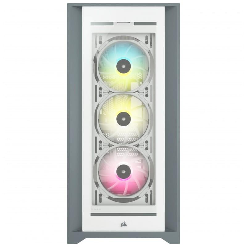 Corsair iCUE 4000X RGB Midi Tower Blanco imagen frontal