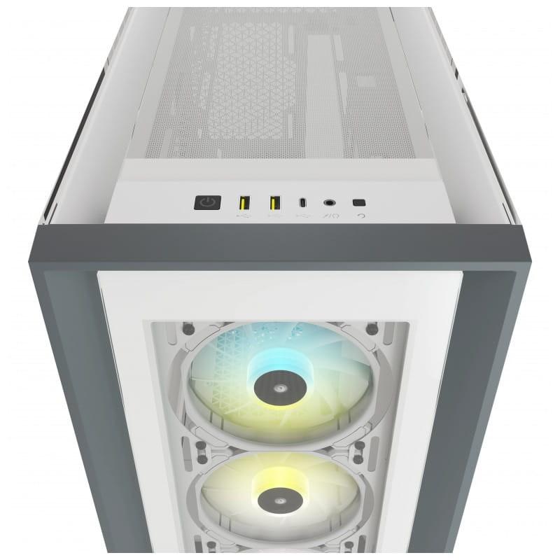 Corsair iCUE 4000X RGB Midi Tower Blanco imagen cenital