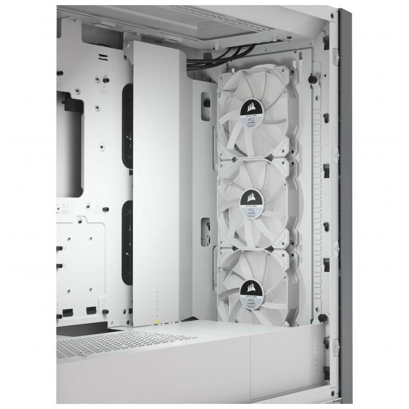 Corsair iCUE 4000X RGB Midi Tower Blanco imagen de los ventiladores