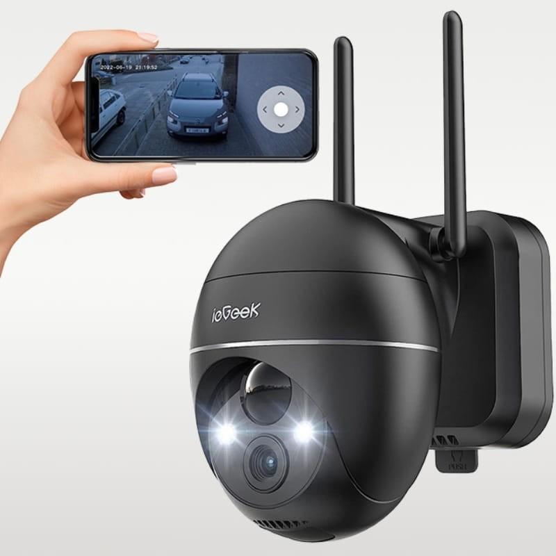 ieGeek ZS-GX1S 3MP/2K WiFi IP65 Negro - Cámara de Seguridad Exterior - aplicación móvil