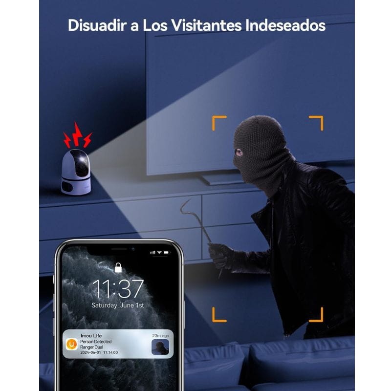 IMOU Ranger Dual 6MP Visión nocturna Wi-Fi Blanco - Cámara de seguridad disuasión