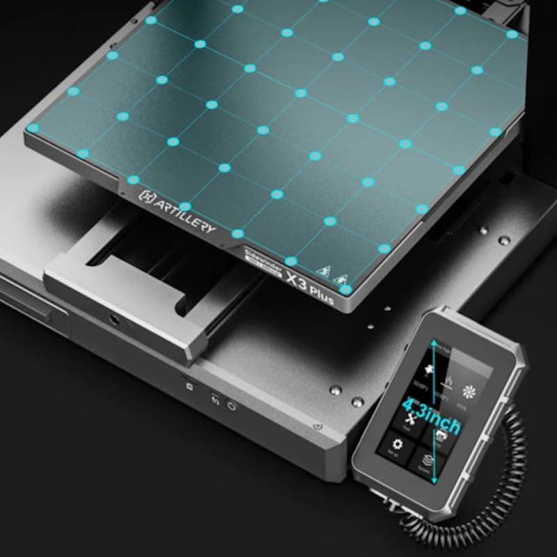 Détail de la plaque en acier de la surface d'impression de l'imprimante 3D Artillery Sidewinder X3 Plus