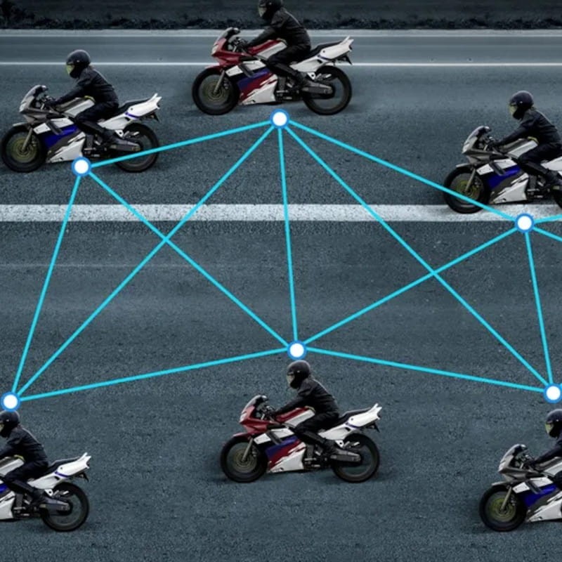 Interfone para motocicleta EJEAS MS8 Sem fio Bluetooth - 8 motoristas