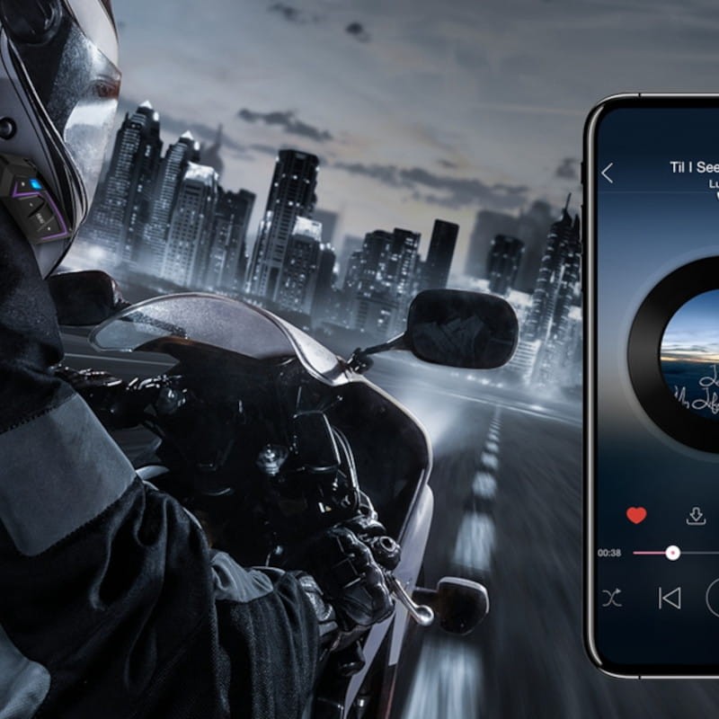 Interfone para motocicleta EJEAS MS8 Sem fio Bluetooth - Adaptável