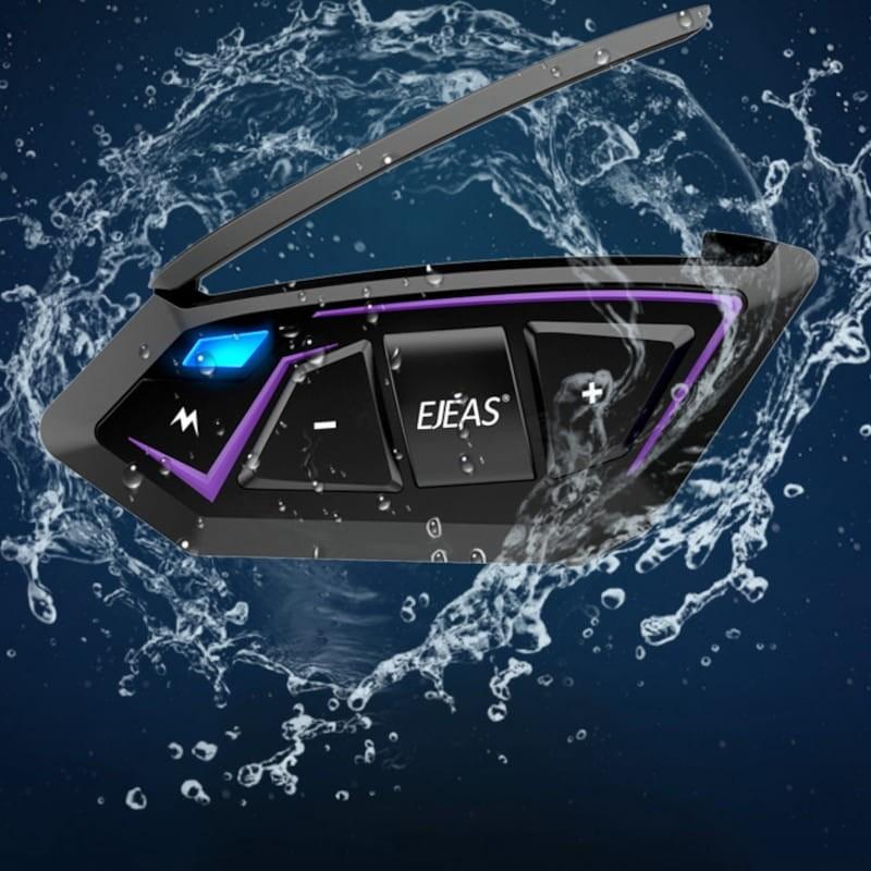 Interfone para motocicleta EJEAS MS8 Sem fio Bluetooth - Resistente a água