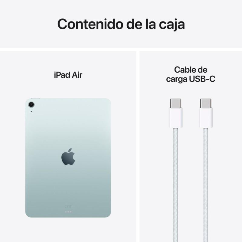 O que vem na caixa do Apple iPad Air 2025 11" 8GB/128GB WiFi+Telemóvel Azul