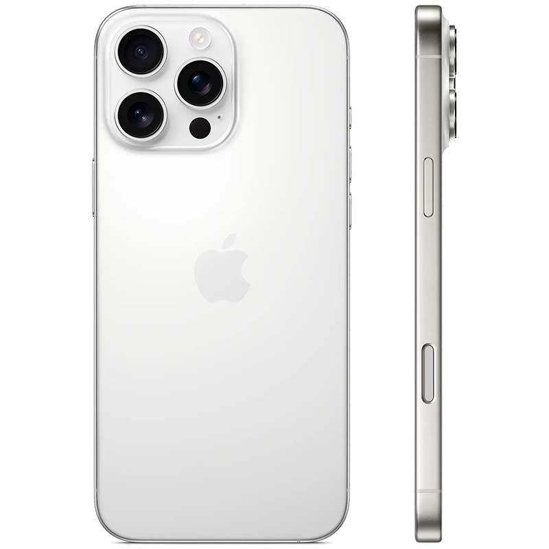 Apple iPhone 16 Pro Max 5G 256GB Titanio Blanco Renovado - Estado Excelente Vista trasera y lateral