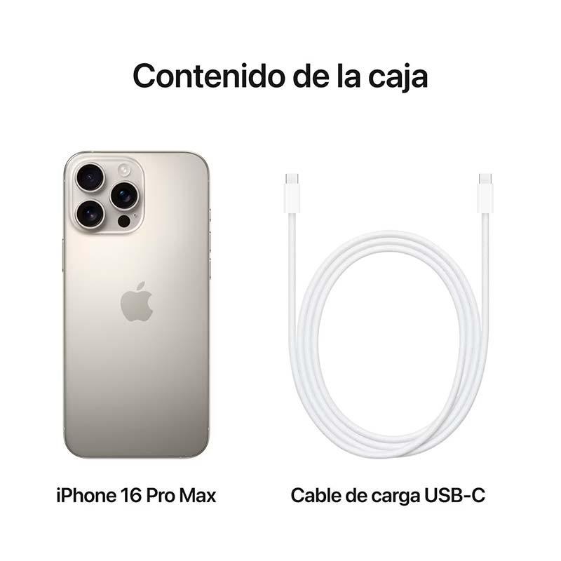 conteúdo da embalagem do Telefone móvel Apple iPhone 16 Pro Max 5G 256GB Natural