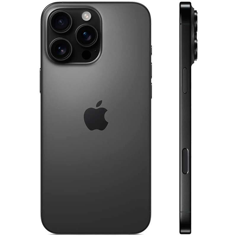 iPhone 16 Pro Max 5G 256 GB Titanium Black recondicionado - excelente estado Vista traseira e lateral
