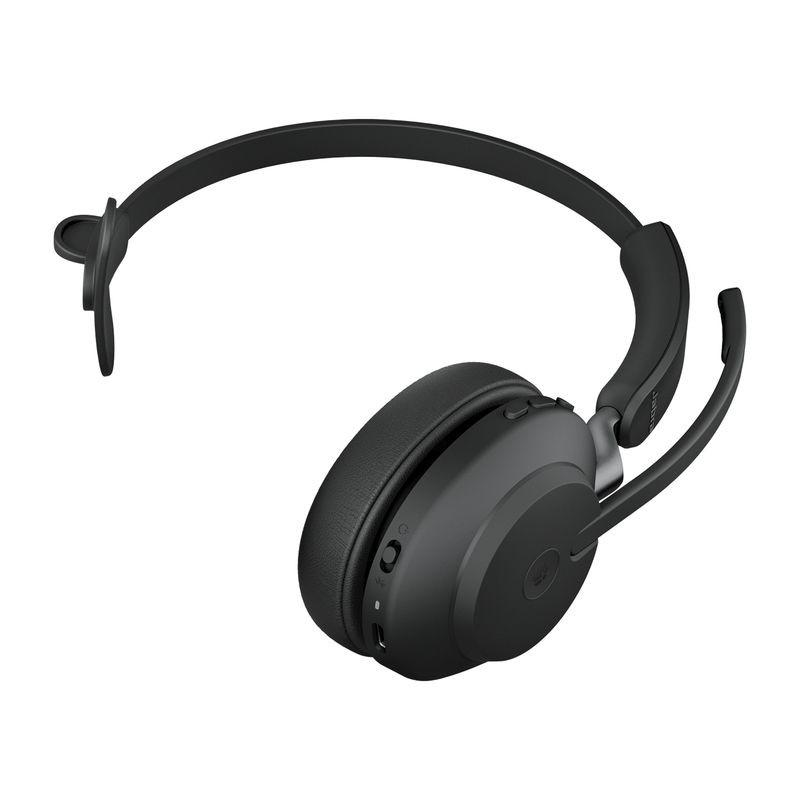 Adaptable Jabra Evolve2 65 MS Mono Bluetooth Noir - Écouteurs sans fil