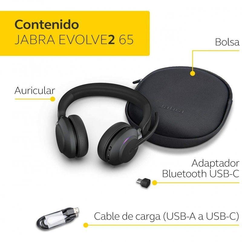 Contenido de Jabra Evolve2 40 SE MS Stereo USB-C Negro - Auriculares con cable
