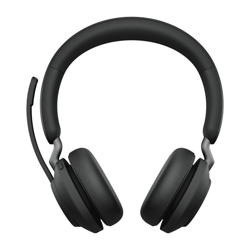 Frontale de Jabra Evolve2 65 MS Stereo Bluetooth Noir - Casque sans fil