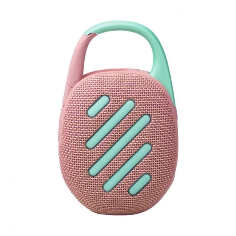 Vista frontal trasera del Altavoz JBL Clip 5 Rosa
