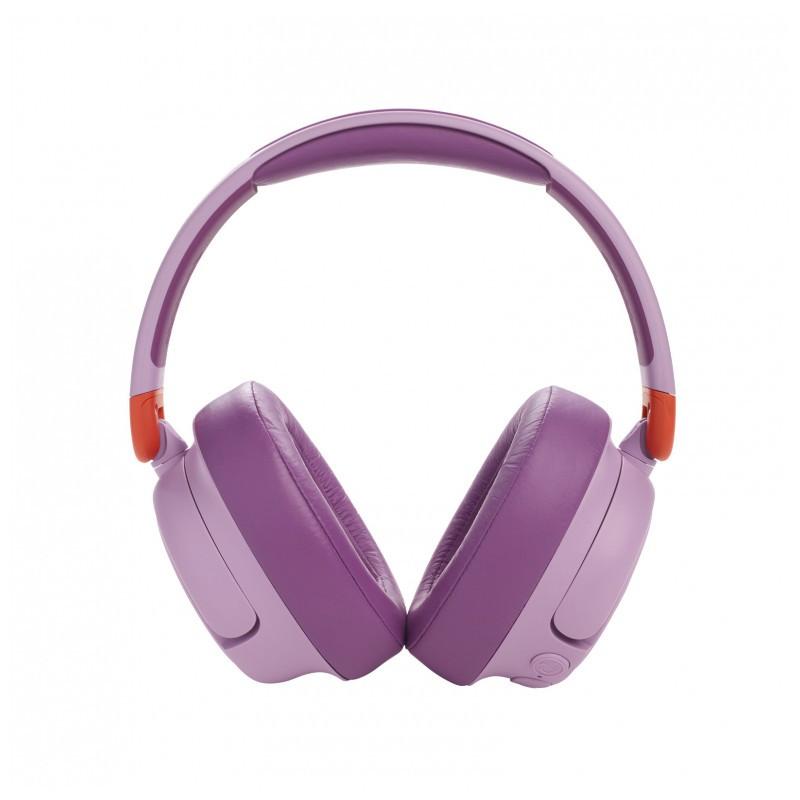 vista frontal dos Auscultadores sem fios para crianças JBL JR 460NC Rosa