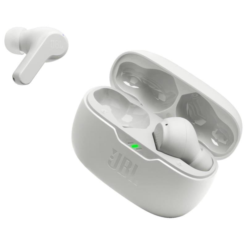 estuche de carga de los Auriculares Bluetooth JBL Wave Beam Blanco