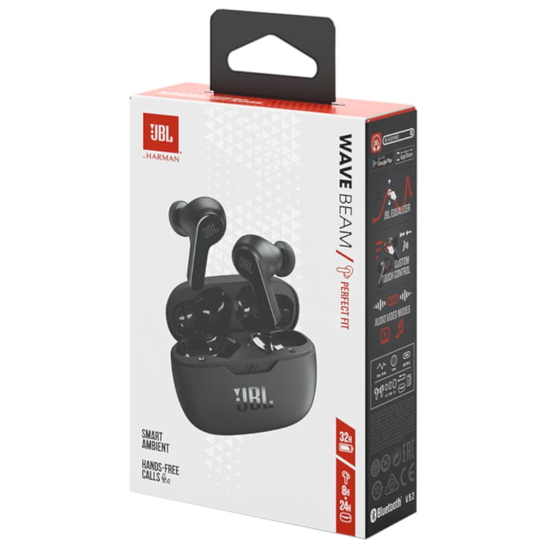 embalaje de los Auriculares Bluetooth JBL Wave Beam Negro