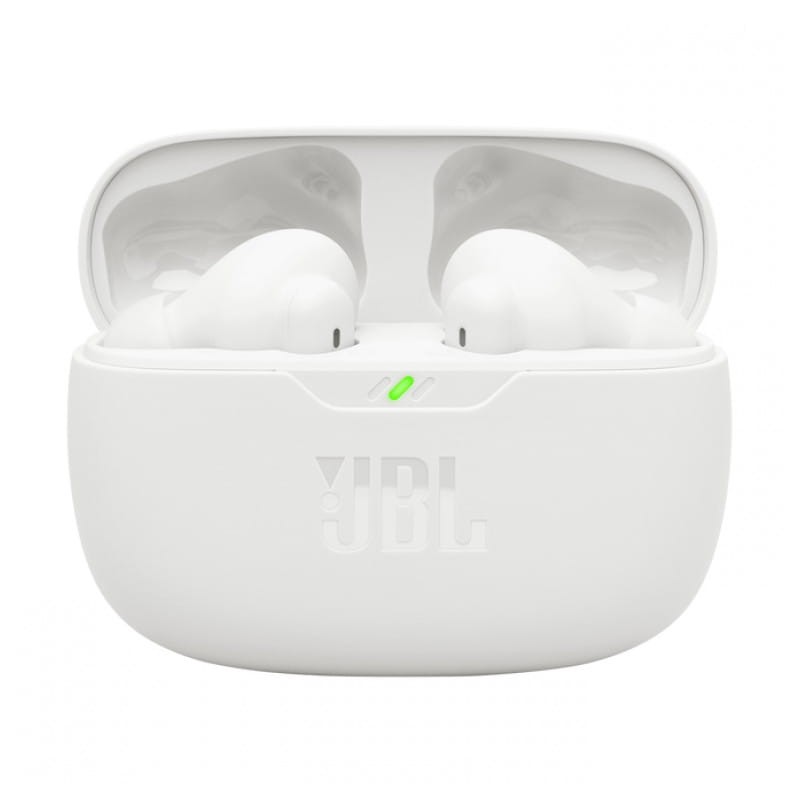 JBL Wave Beam 2 Bluetooth White - Auscultadores sem fios imagem da frente na caixa