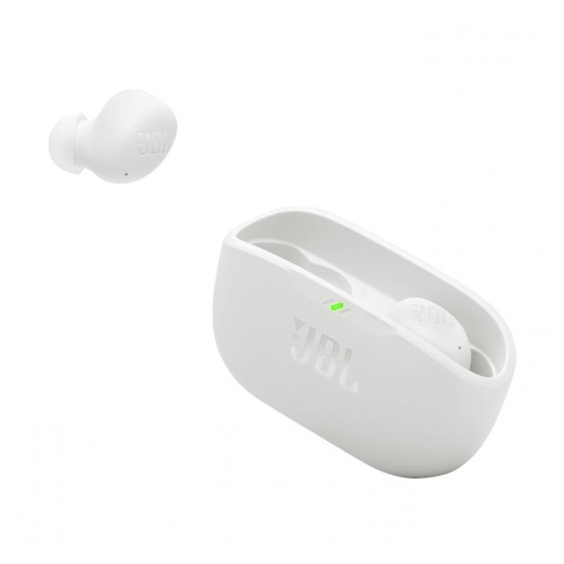 JBL Wave Buds 2 Blanco con su estuche de carga