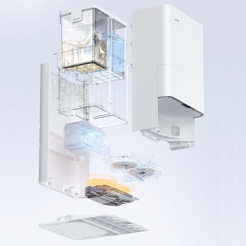 interior de la base inteligente del Aspirador robot JONR P20 Pro