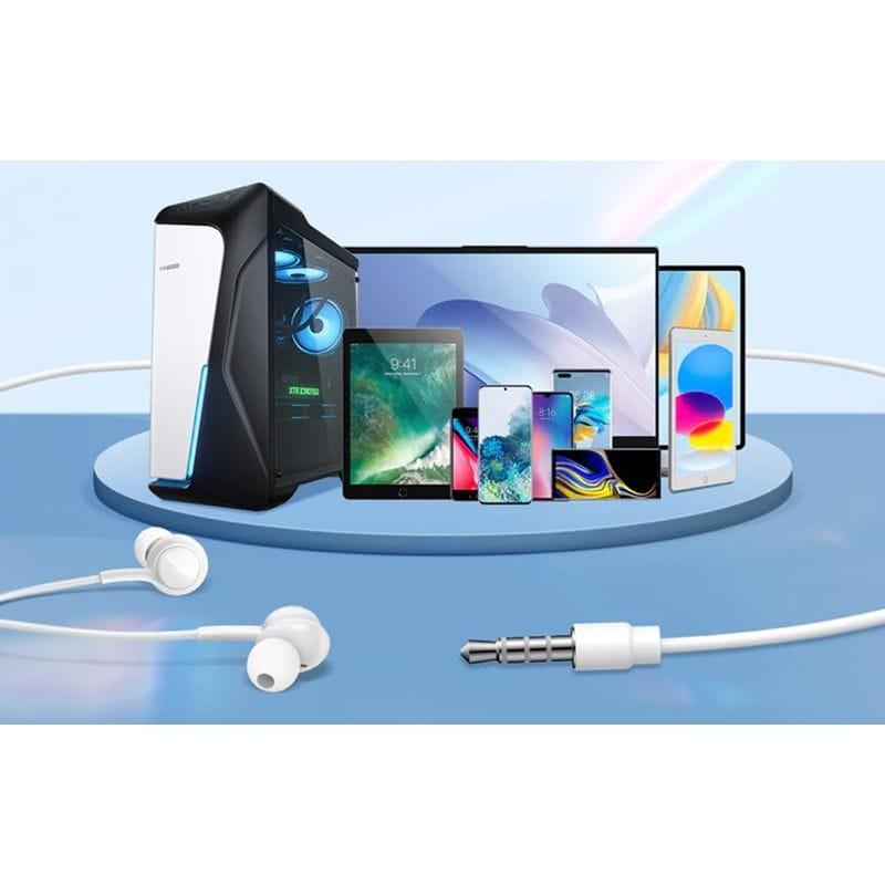 Compatible Joyroom JR-EW02 Jack 3.5mm Blanco - Auriculares con cable