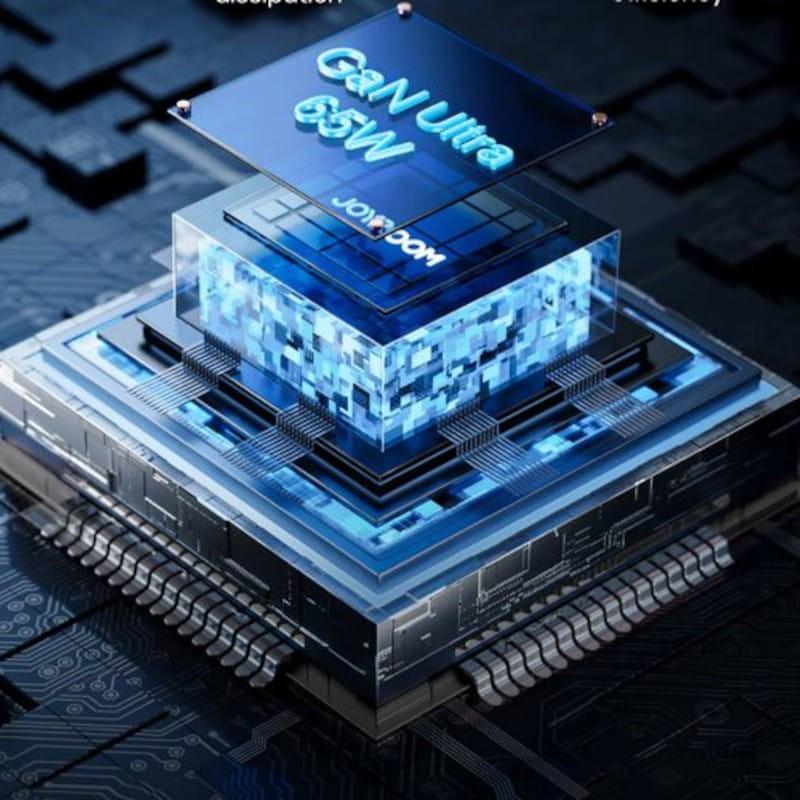 Chip de Joyroom JR-TCG01 65W Triple USB Tipo C/USB Carga Rápida Negro - Cargador con cable