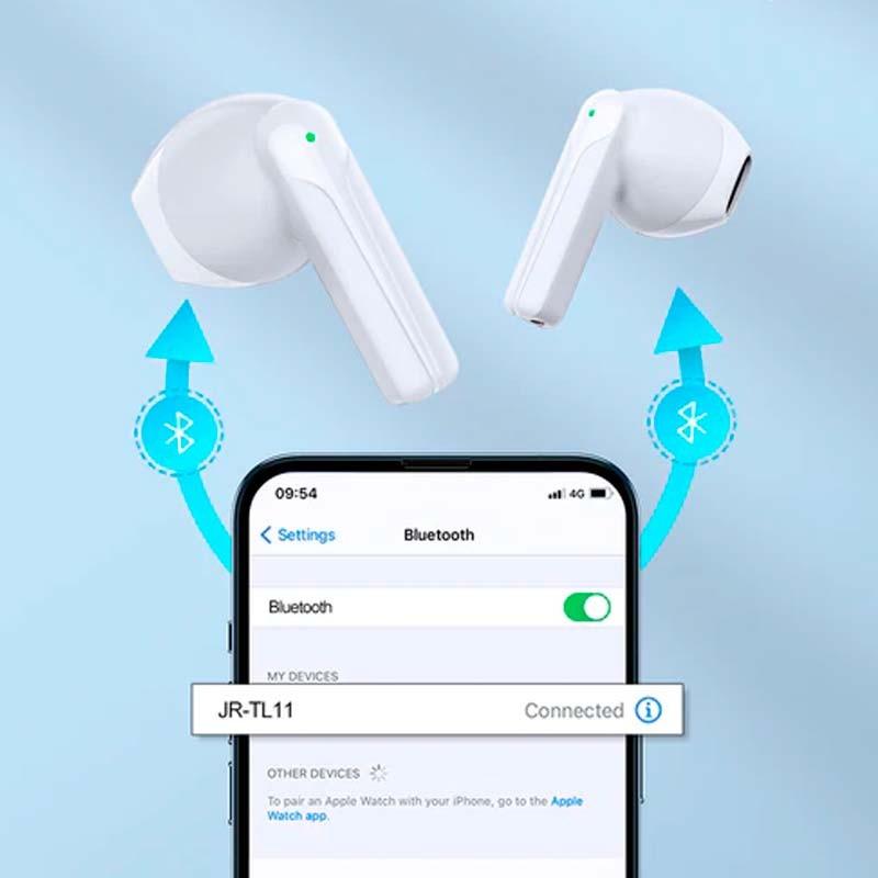 sonido estéreo y mono de los Auriculares Bluetooth Joyroom JR-TL11 Blanco