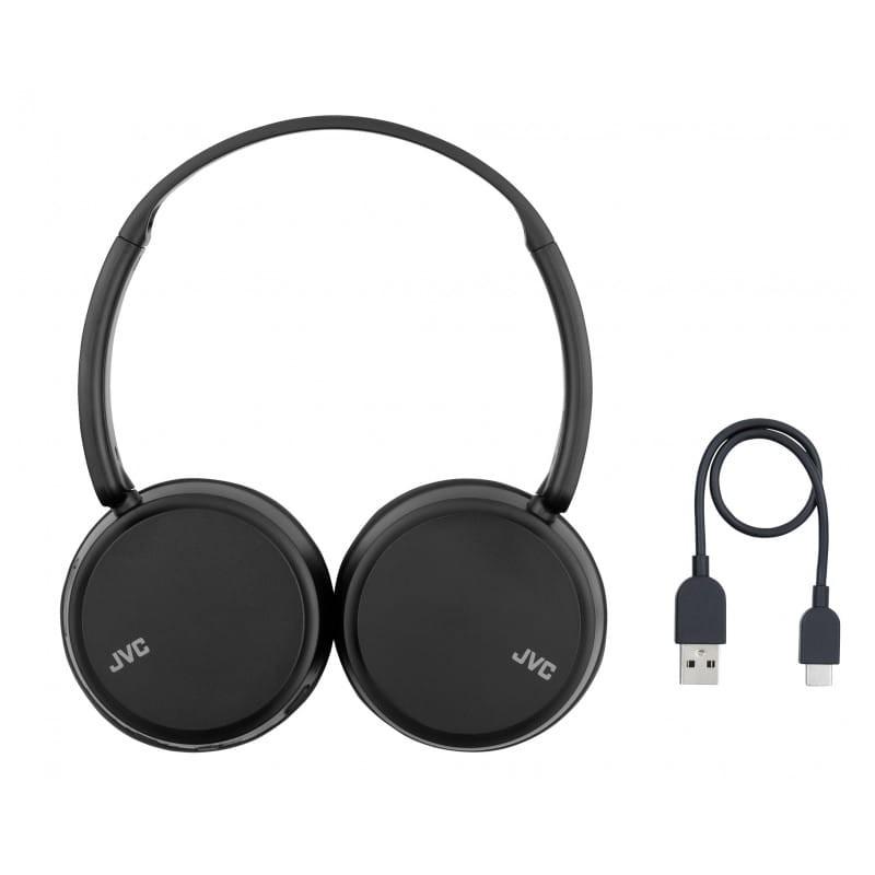 JVC HA-S36W Casque sans fil Bandeau Noir image avec câble de chargement