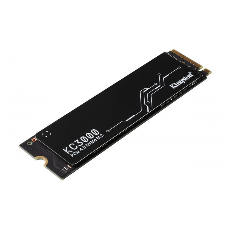 Kingston Technology KC3000 M.2 2280 512 GB PCIe 4.0 NVMe TLC - Disco duro SSD inclinada