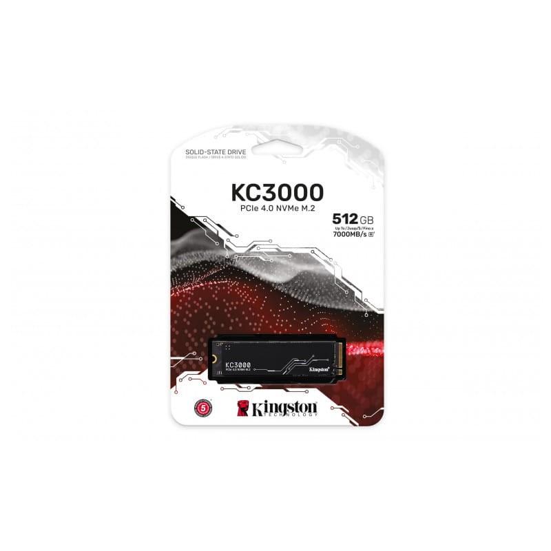 Kingston Technology KC3000 M.2 2280 512 GB PCIe 4.0 NVMe TLC - Disco duro SSD en caja