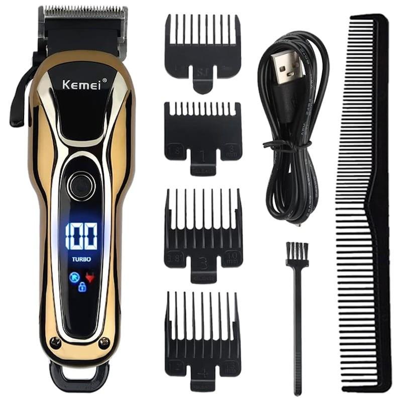 Kemei KM-1990 - Cortapelos Dorado Accesorios