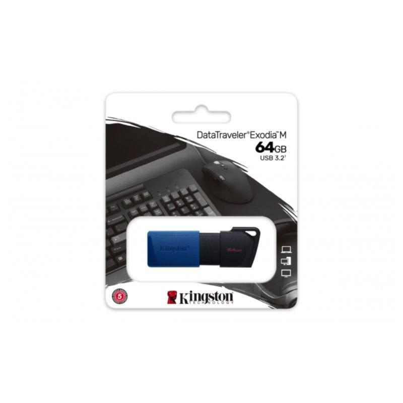 Paquete del Kingston DataTraveler Exodia 64GB USB A Negro/Azul